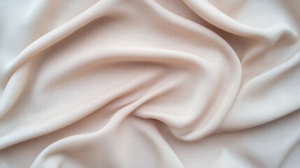 Fototapeta premium Soft Texture of Cream Fabric with Flowing Wrinkles, Ideal for Backgrounds, Fashion Designs, and Textile Creations in Elegant and Sophisticated Styles