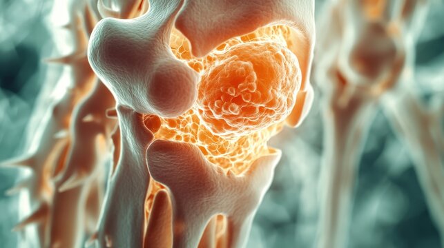 Microscopic View of a Tumor in Bone Tissue