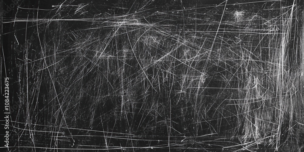 Poster textured black surface with white scratches lines abstract grungy background