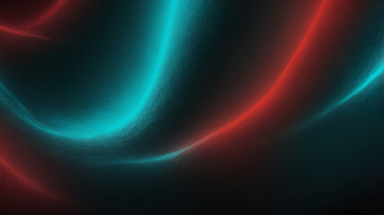 Fototapeta premium neon Turquoise, Red, Black glowing gradient background, a soft grainy noise texture with shimmering highlights and Smooth Transitions for a dynamic effect