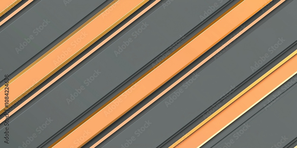 Poster diagonal lines in soft gray and warm orange tones modern abstract pattern