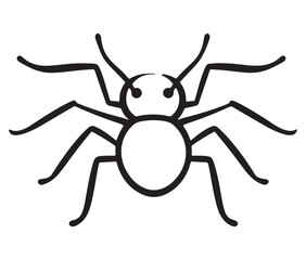 Obraz premium Cute ant isolated on white background, Ant icon silhouette vector 