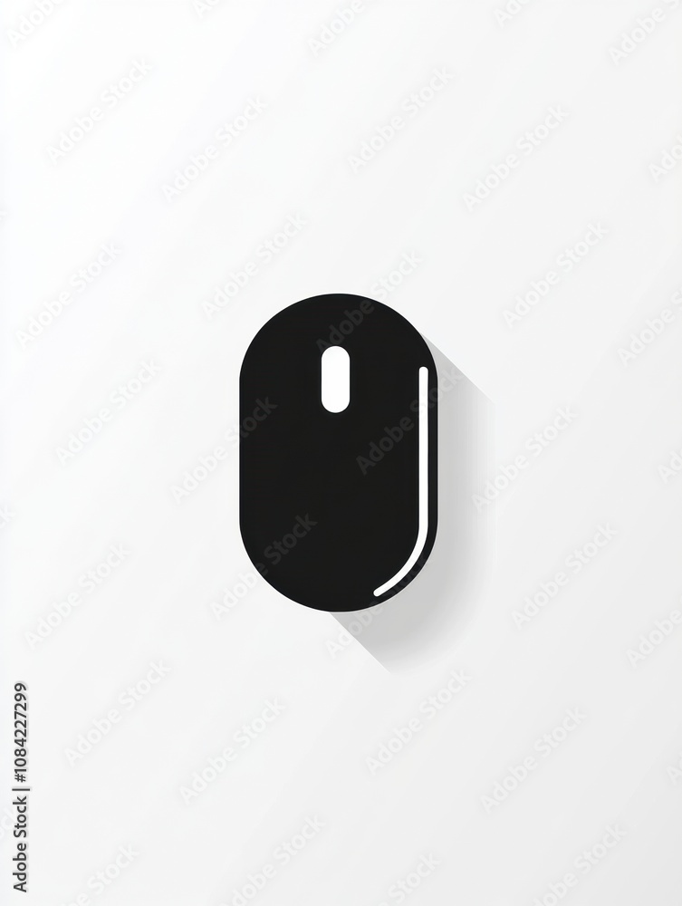 Poster This design showcases a simple black computer mouse icon representing digital navigation and user interaction. Generative AI