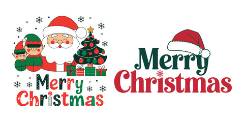 Fototapeta premium christmas card with santa claus