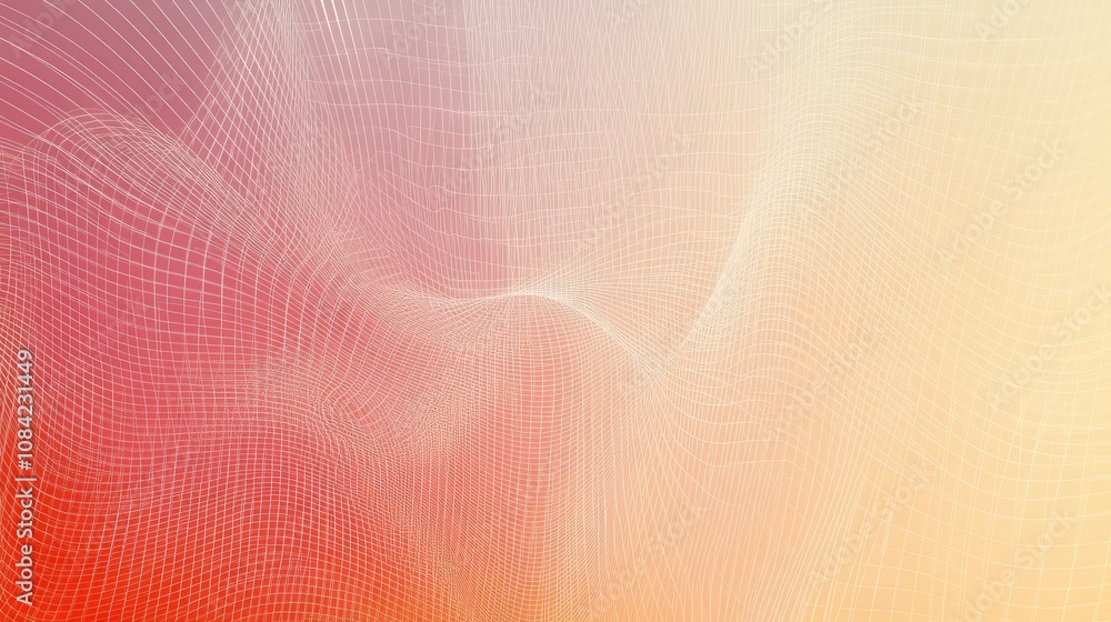 Poster asymmetric lines in a grid format, gently curving and blending into each other.