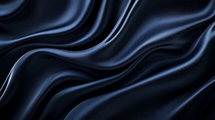 Obraz premium Black silk satin background with smooth waves