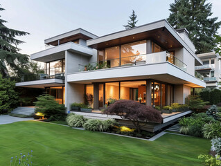 luxury home with a garden