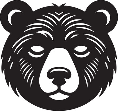 recommend clip art: Sleeping Bear eyes closed peacefully with subtle curves for snoring vector silhouette design