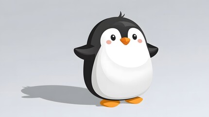 Obraz premium penguin cartoon illustration isolated on white background, penguin cartoon art