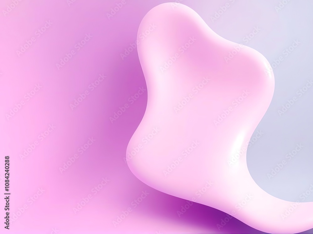 Poster smooth, abstract pink shape blending into a pastel background creating a soothing and modern aesthet