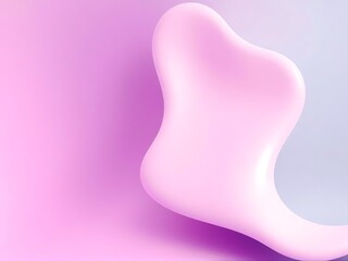 Fototapeta premium smooth, abstract pink shape blending into a pastel background creating a soothing and modern aesthetic in minimalistic design
