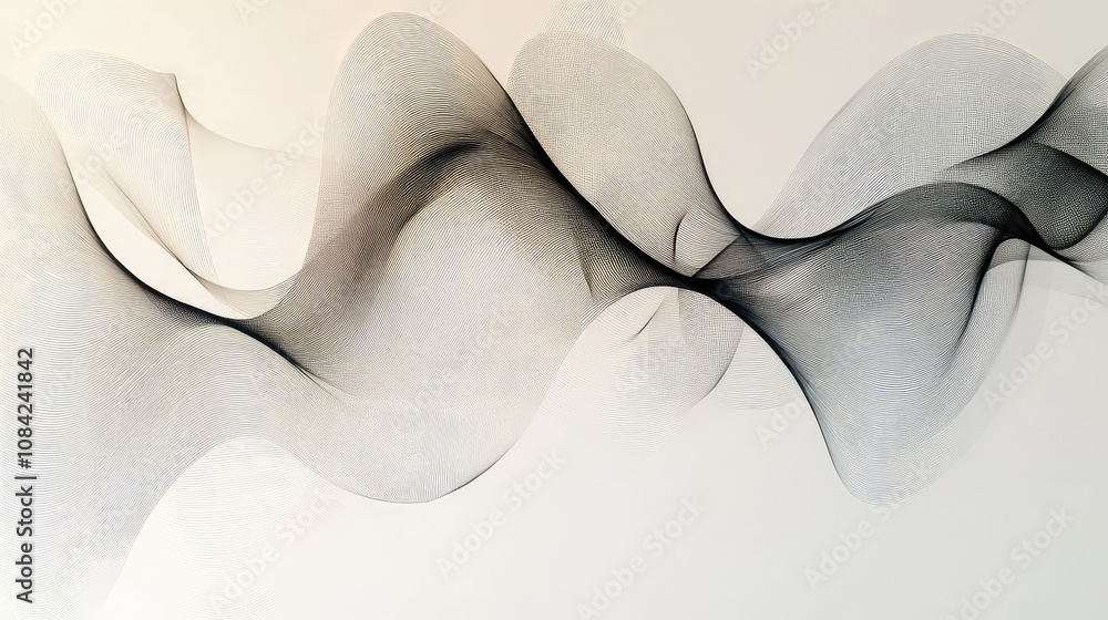 Poster single thin line forming a continuous looping pattern, set against a light background.