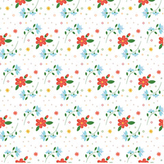 Floral  flat design white background