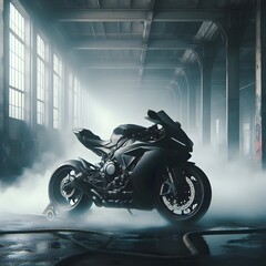 Sleek Ride in the Misty Highlands