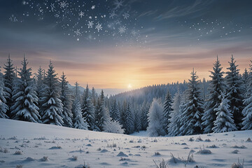 Fototapeta premium snow covered fir tree