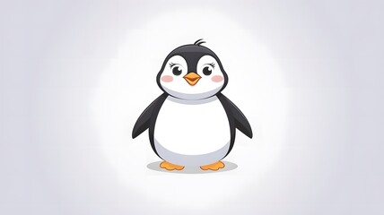 Naklejka premium cute penguin cartoon illustration isolated on white background, penguin cartoon art