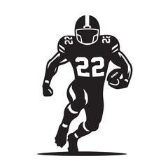 Fototapeta premium American football player silhouette vector. NFL player vector design. American football player logo, icon.