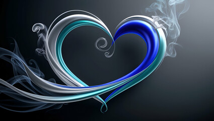 Ethereal Smoke-Inspired Heart abstract back ground 