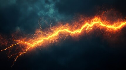 Lightning Strike Through Storm Clouds: A Dramatic Display of Nature's Power