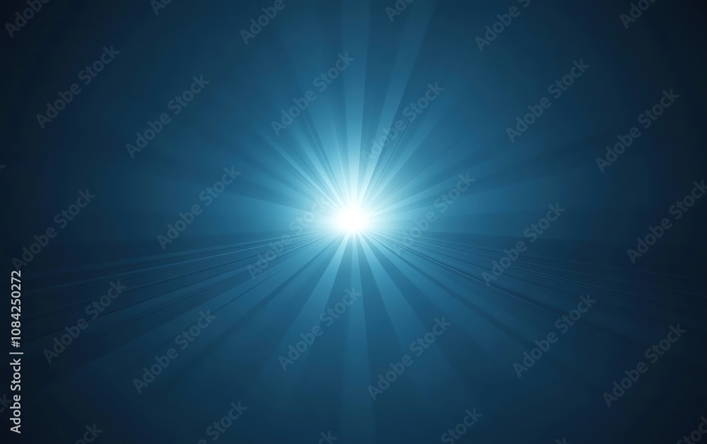 Poster a stunning abstract light burst creating a calming blue background effect.