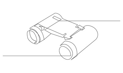 One Continuous Line Drawing of Binoculars minimalist best use for logo