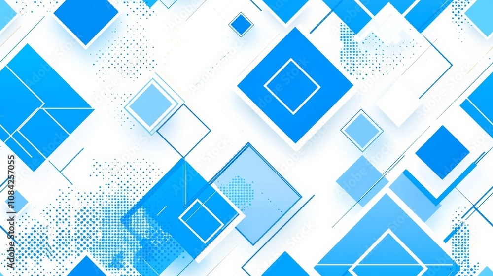 Poster seamless of abstract background consisting of triangle and geometric square shape and light blue sea