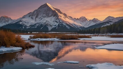 sunrise over the lake