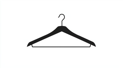 Minimalist Hanger Icon: Wardrobe and Clothes Rack Symbol in Vector Design