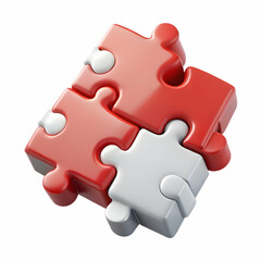Fototapeta premium Geometric puzzle patterns isolated on white background concept as Geometric puzzle patterns representing structured teamwork and the importance of each member contribution in team building puzzle solv