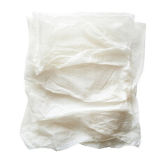 Obraz premium Textured white crumpled material showcasing eco-friendly alternatives., isolated on a transparent background.