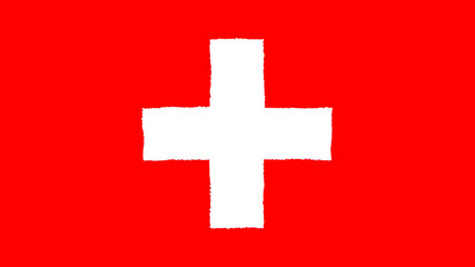 Obraz premium 手描き風のスイスの国旗です。