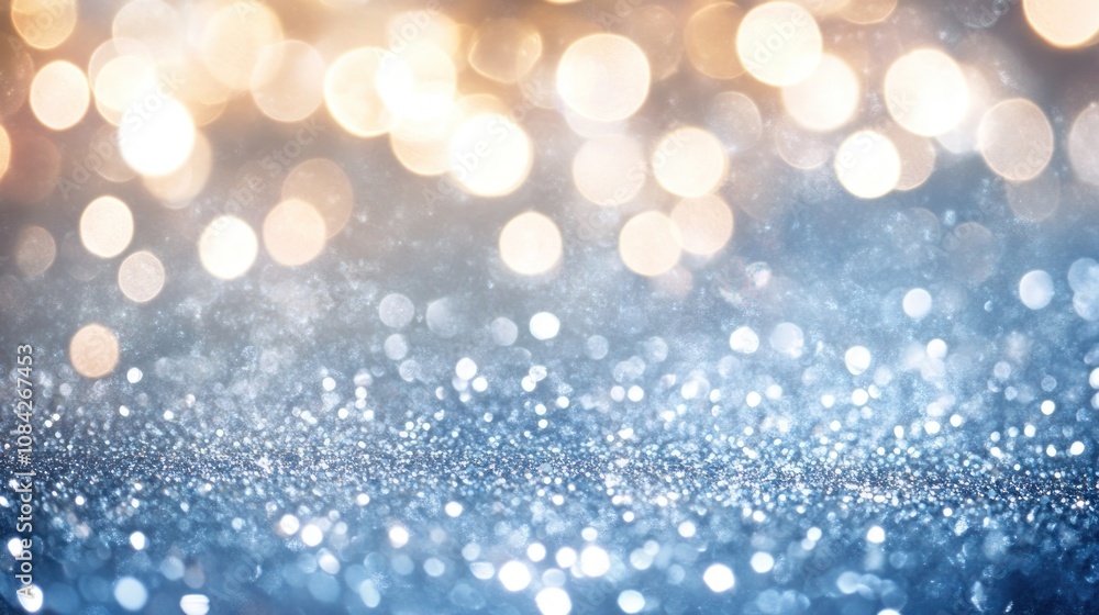 Aufkleber a shimmering background with soft bokeh lights and glittering texture, ideal for festive themes.