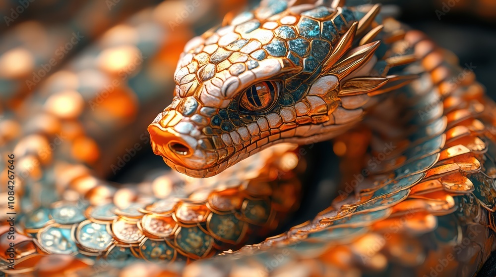 Poster year of the snake fortune-telling, focusing on specific lucky numbers and colors