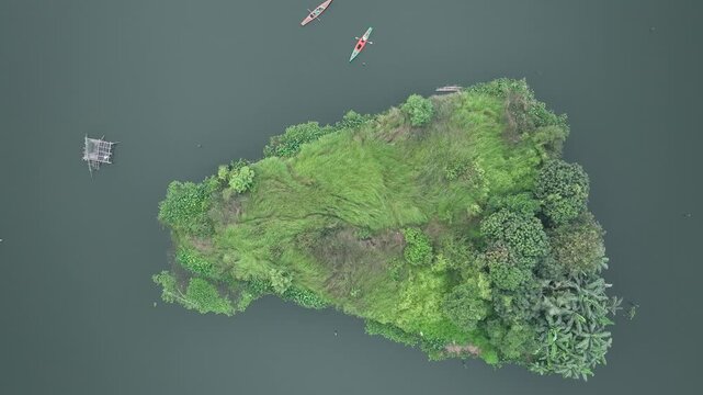 Aerial footage of Kayaking spot in Dhaka, Bangladesh