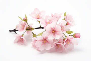 Obraz premium Set of Hand drawn watercolor illustration Red Apple Flowers Isolated on white background Element for design of invitations