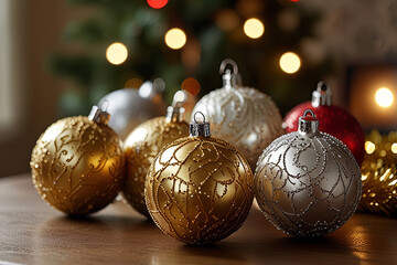 christmas balls on a tree