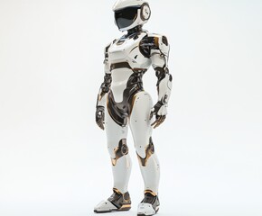 robot android humanoid isolated on white background