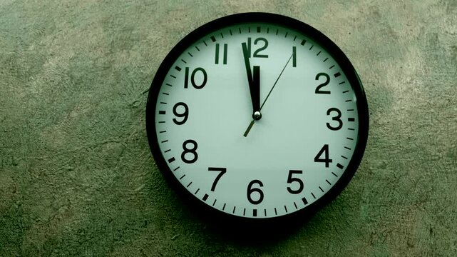 Turn back time concept. .Alarm clock reaches midnight and goes in to reverse	