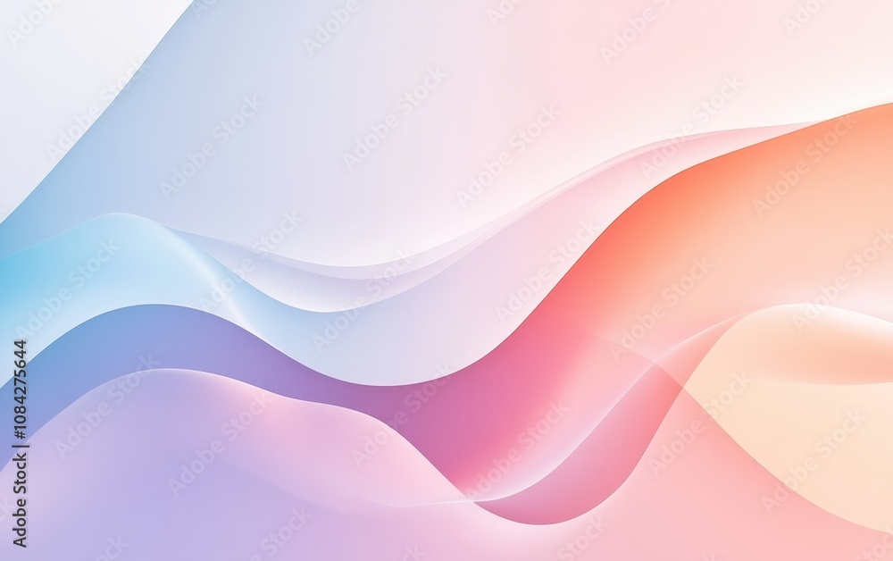Poster soft color waves in minimalist abstract design for contemporary art and digital backgrounds with smo