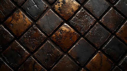 Naklejka premium Dark Diamond Tile Texture Background