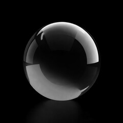 Bubble or shpere transparent reflection with pitch black background