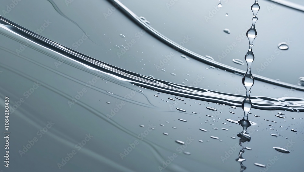 Aufkleber captivating close-up of raindrops cascading over a glassy surface, creating beautiful patterns and r