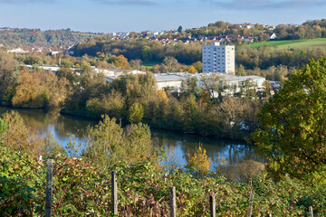 Breathtaking and scenic autumn landscape showcasing the beauty of a river and nature