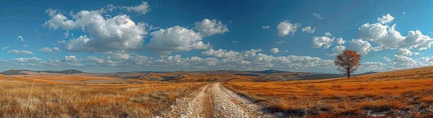 Fototapeta premium Lonely Tree on a Winding Road