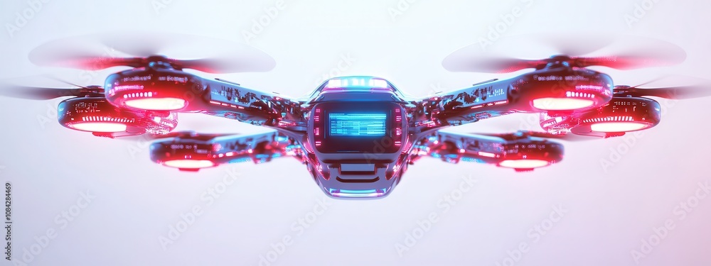 Poster advanced floating drone with holography