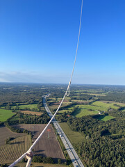 Scenic Aerial View of Countryside with Road and Farmlands