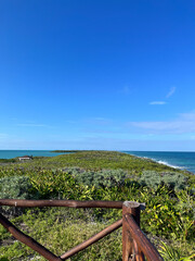 Scenic Coastal Landscape With Vibrant Blue Ocean and Sky
