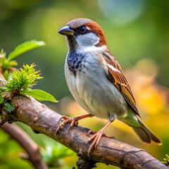 Obraz premium sparrow on tree