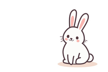Obraz premium Cute cartoon bunny with white background