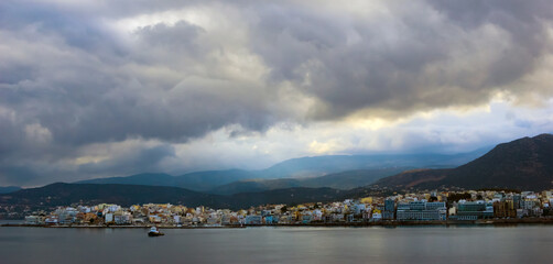 view of the port crete, greece